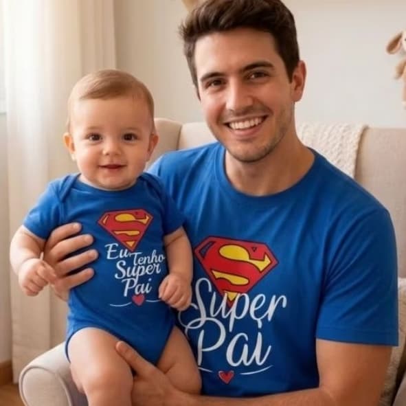 Conjunto Dia dos Pais Body e Camiseta - Kit Pai e Filho