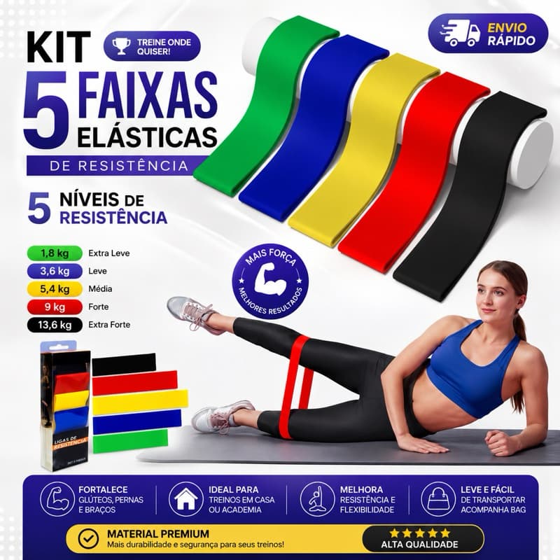 Faixas Elásticas Mini Bands Resistance Belt Nova - Leve, Multifuncional e Portátil