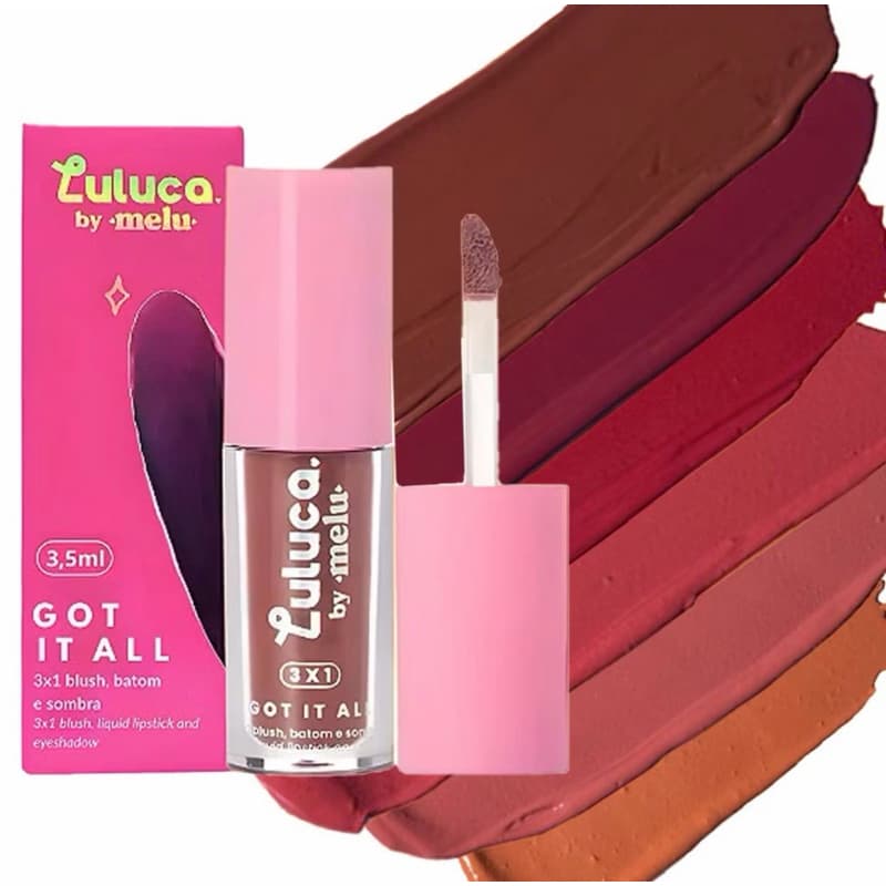 Blush Batom Sombra 3x1 Luluca By Melu Got It  3,5ml Rrm1007