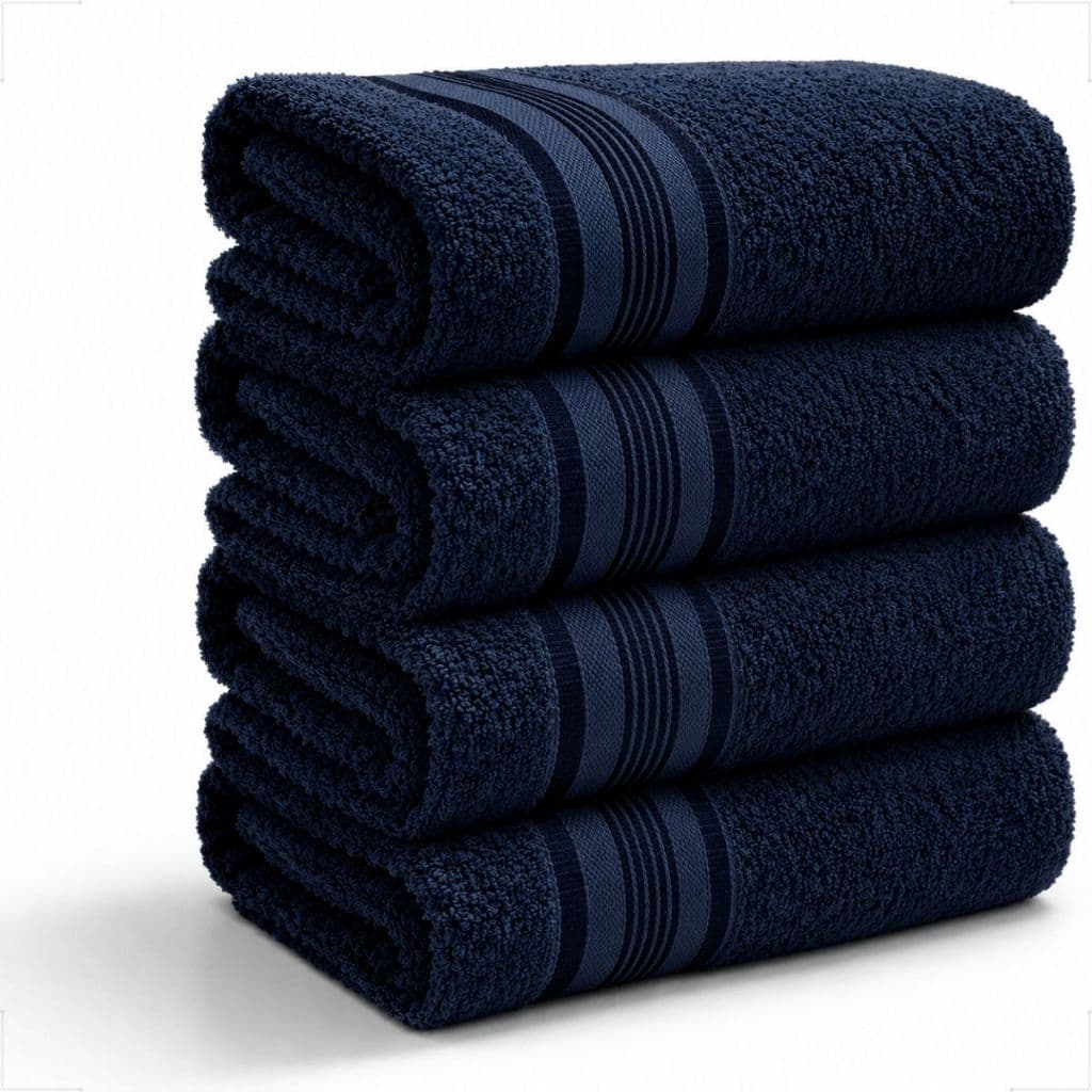 Kit 4 Toalhas de Banho Azul 100% Algodão Jogo Banhão Premium Macia Alta Absorção Toalha Luxo Gigante 75x180cm