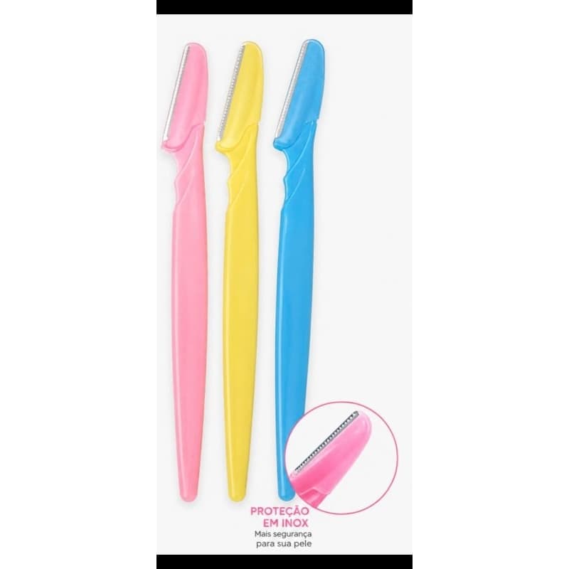 Navalha para Sobrancelha Inox Aparador de Pelos Facial | 1, 2 ou 3 Peças – Lâmina de Aço Inoxidável