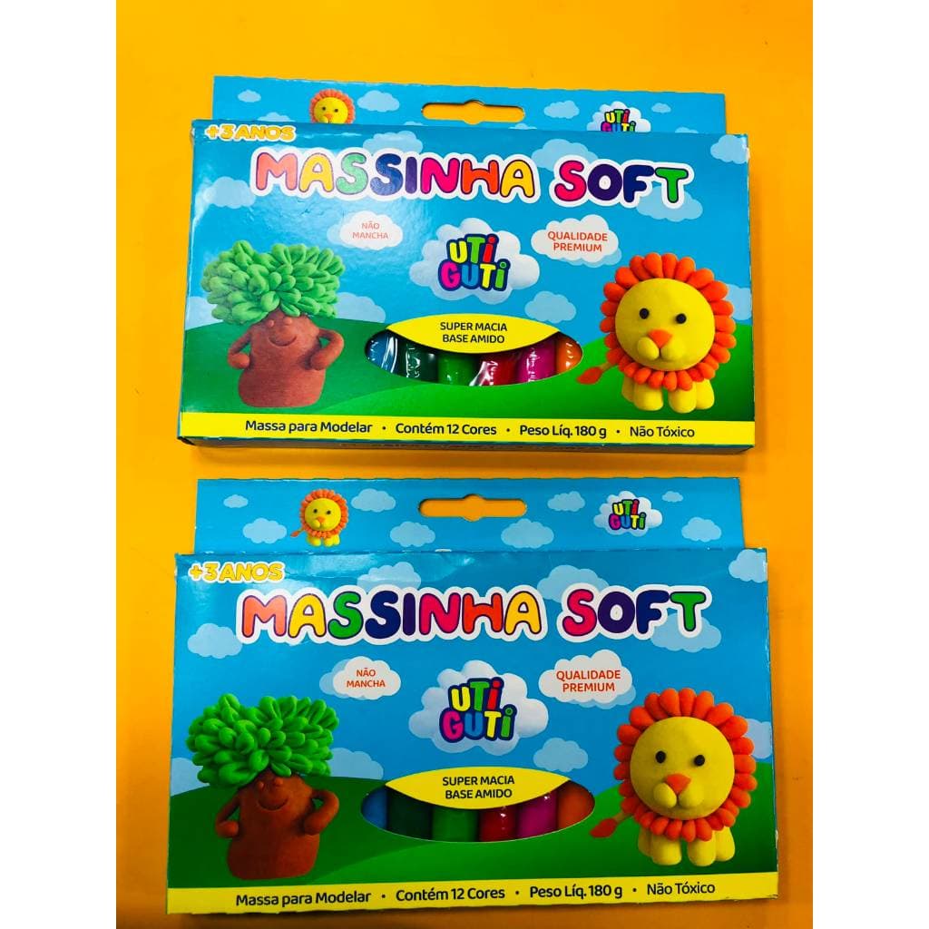 KIT C/2 Massinhas De Modelar Soft Utiguti Não Tóxica