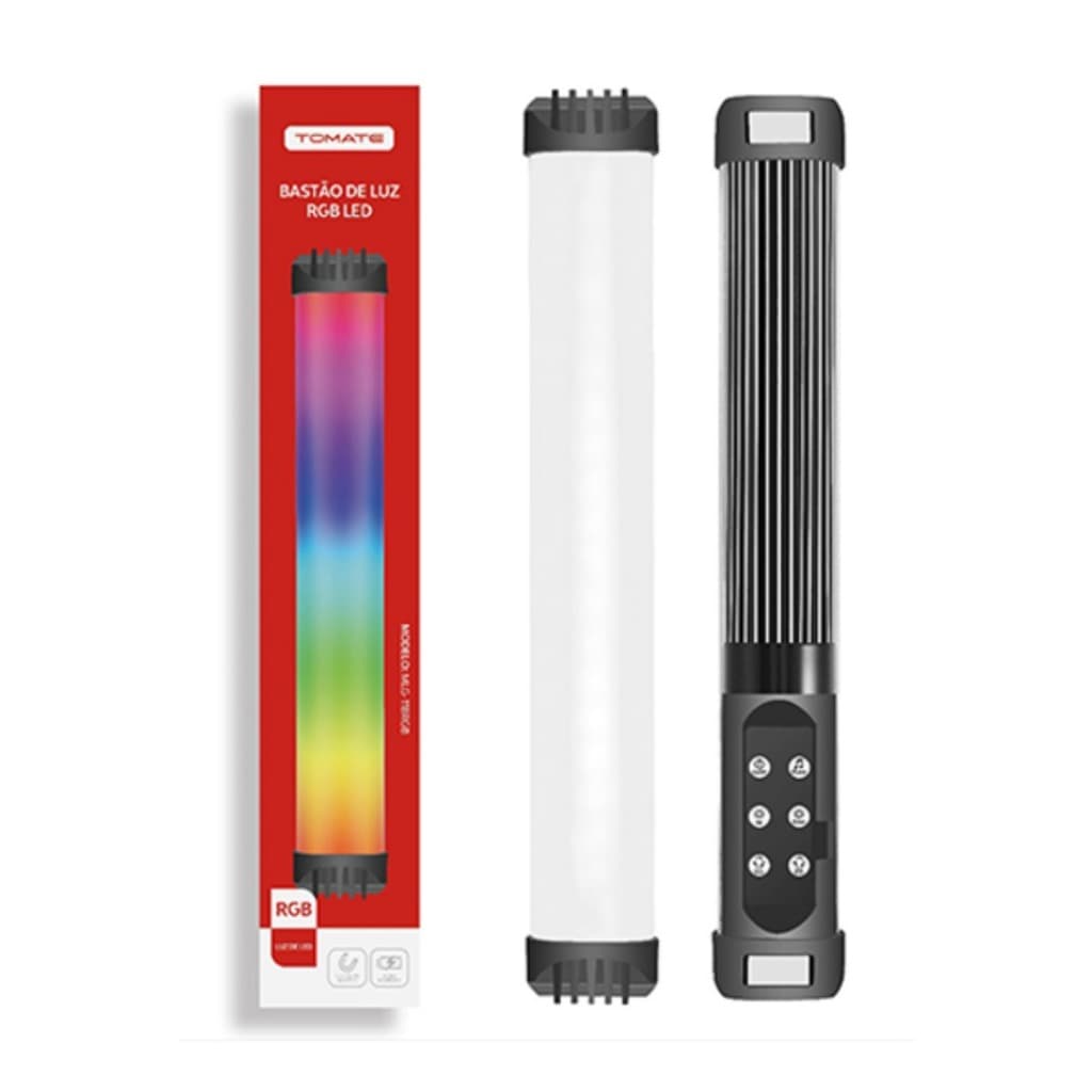 Bastão de Luz LED Preenchimento RGB Portátil para Vídeo e Foto Cor Ajustável 2.700K-7.500K