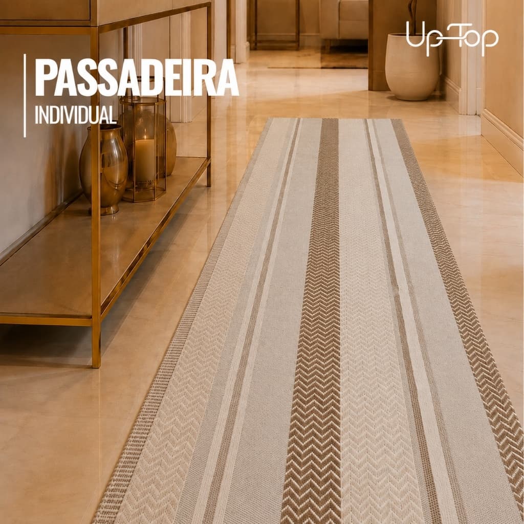 Tapete Passadeira Chevron Elegance 100% Algodão