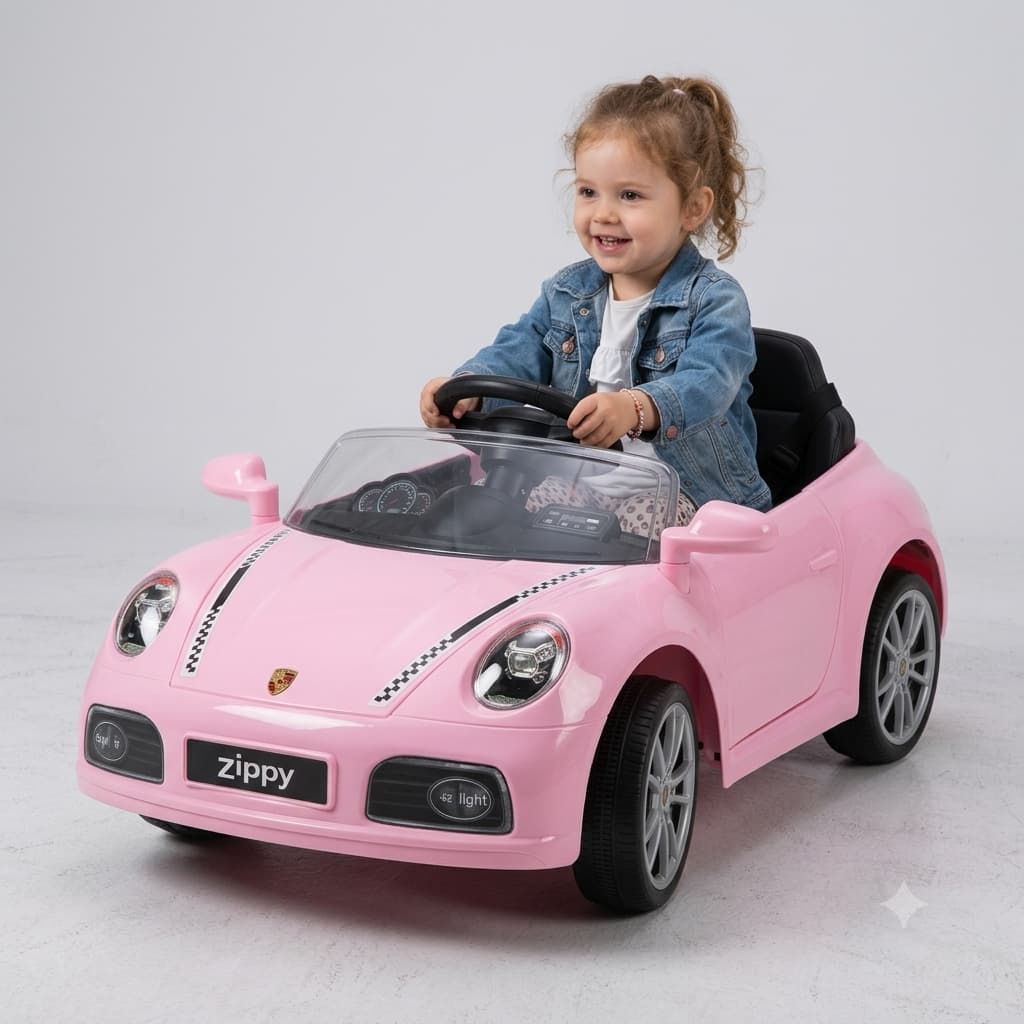 Mini Carro Infantil Elétrico Striker X9 12v Rosa Bang Toys: Controle Remoto, Luzes LED, Som Bluetooth e Bateria 12V