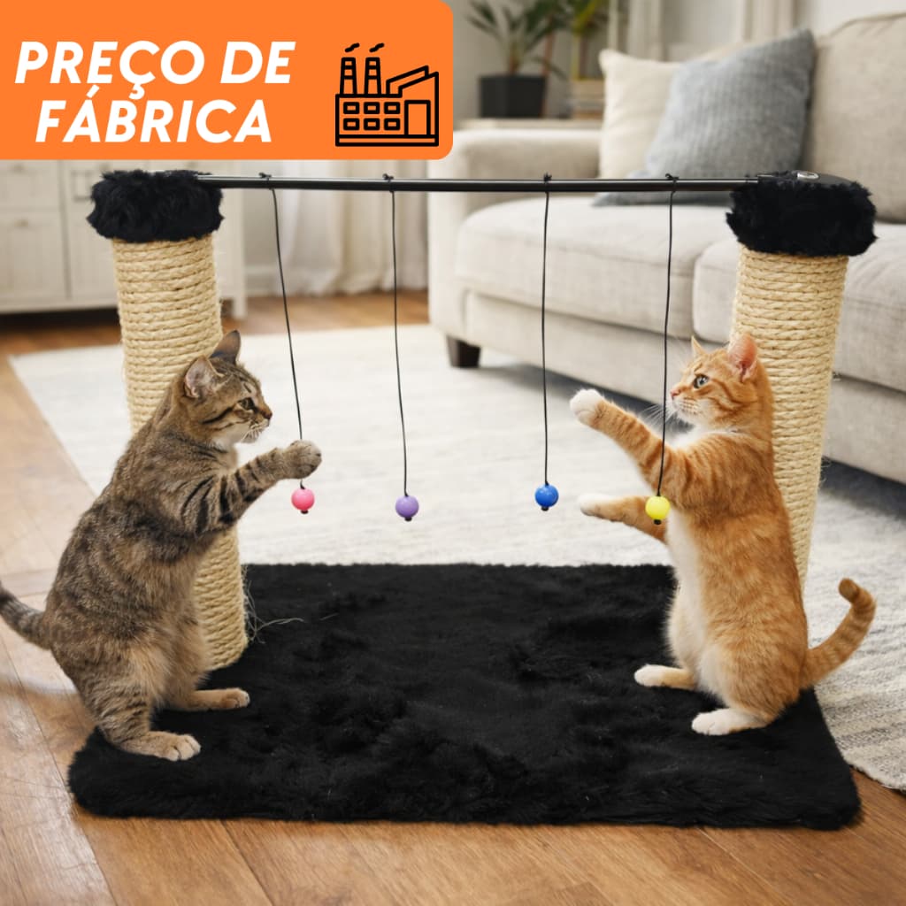 Arranhador Brinquedo Para Gato Divertido Poste Com Sisal Interativo Pet