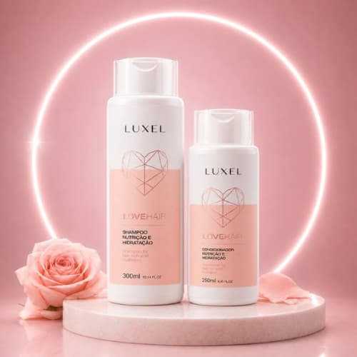 Kit Shampoo + Condicionador - Love Hair Rose - Resutado de salao