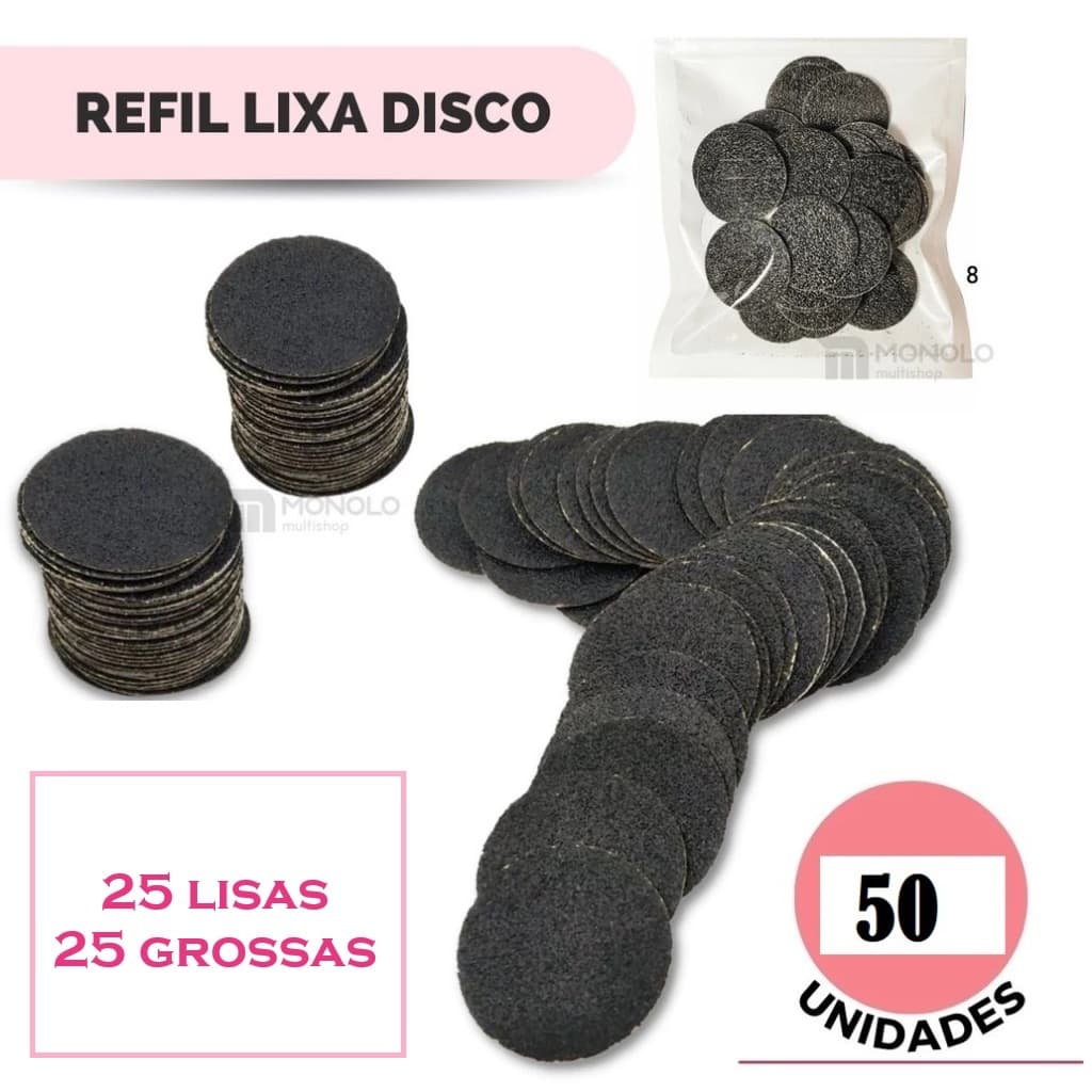 Refil Lixa Disco Pedicuro Adesiva Pcte Com 50 Lisas Motor