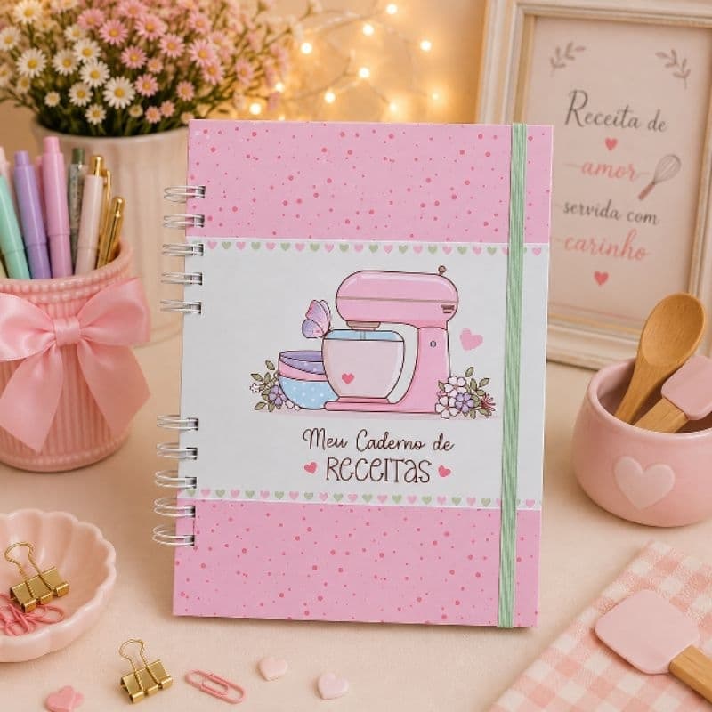 CADERNO DE RECEITAS - MINHAS RECEITAS - LIVRO DE RECEITAS - CADERNO DE COZINHA