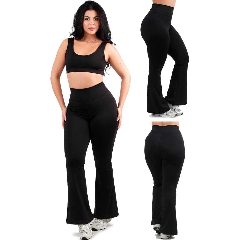 Conjunto Virginia Calça Flare e Top Confort Casual e Fitness