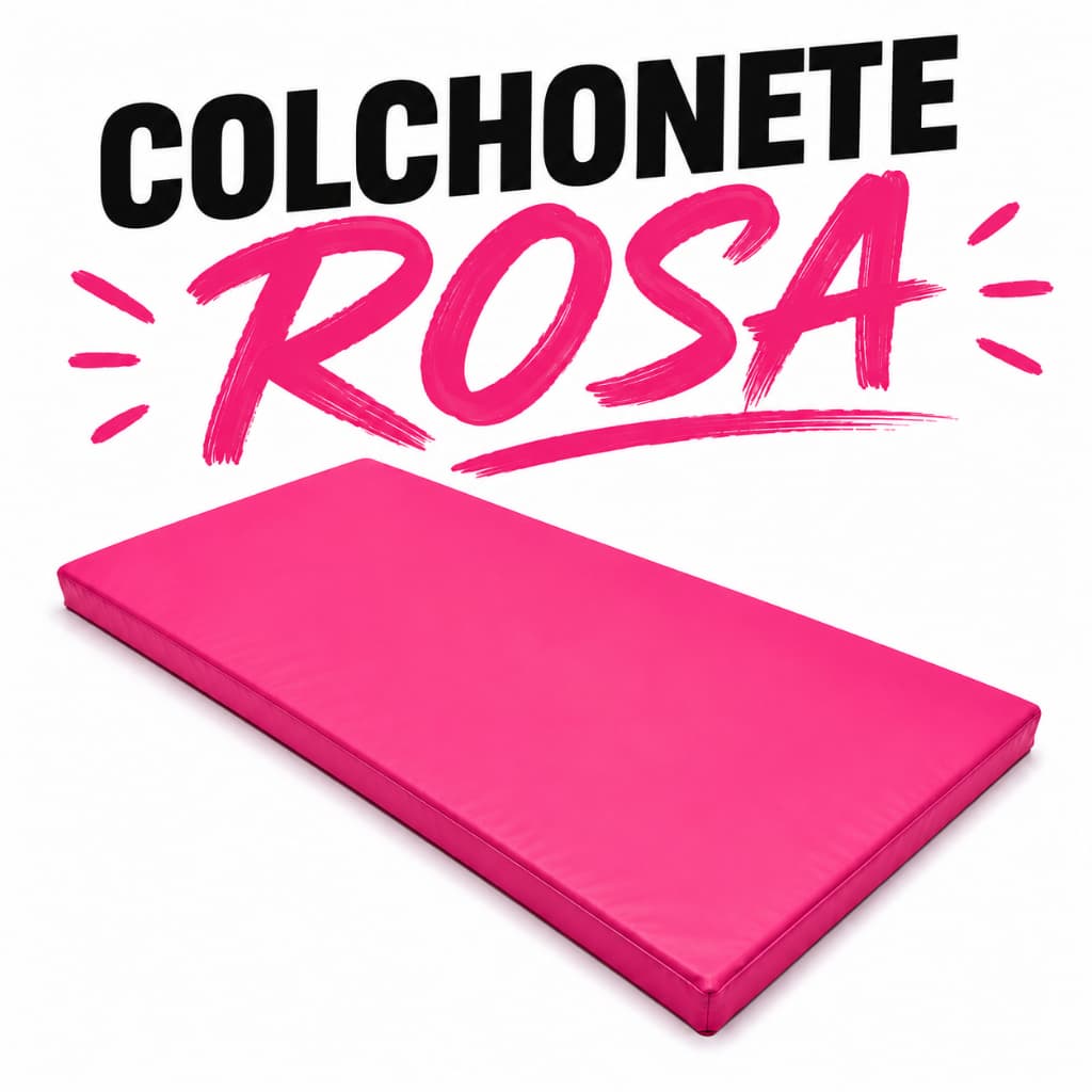 Colchonete Fitness Rosa para Academia Yoga Pilates 90x40x3cm Ginástica Alongamento