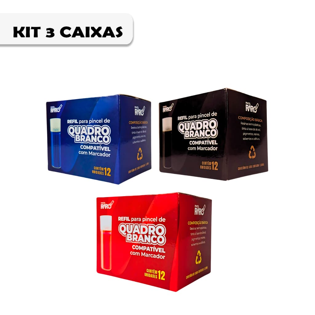 Kit 3 Caixa Refil Para Marcador Vboard Master Wbs Vbm Pilot