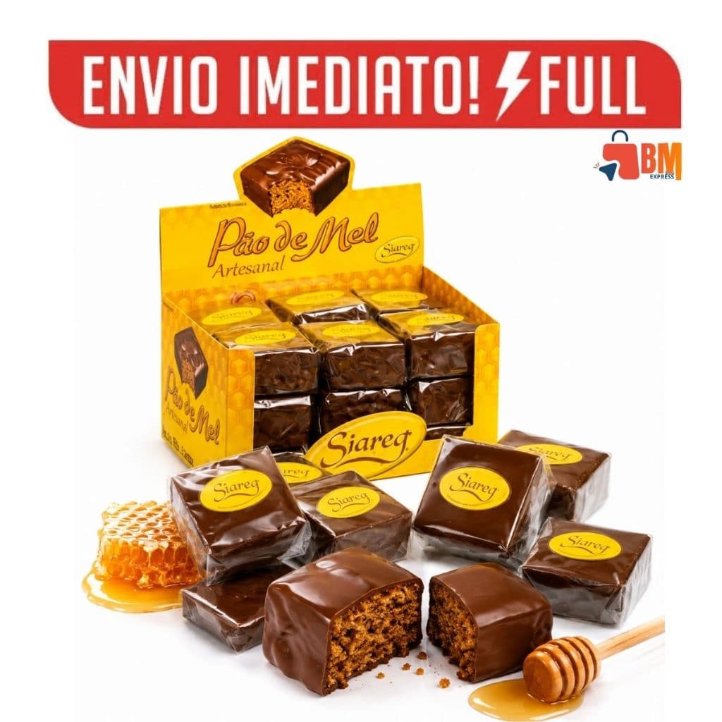 Pão de Mel Tradicional Siareg 36 Unidades 44g Cobertura de Chocolate - Lembrancinha Festa e Lanche