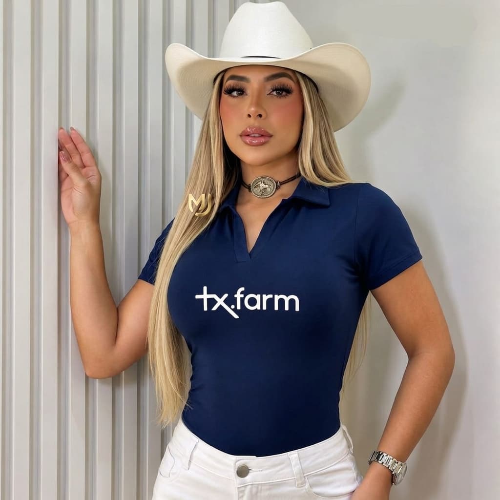 Body Feminino Country Polo Manga Curta Suplex Grossinho Forro Duplo Sem Transparência  Casual