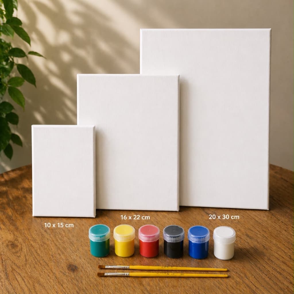 Kit de Pintura Tela Real Seda + 2 Pinceis + 6 Tintas Guache 15ml