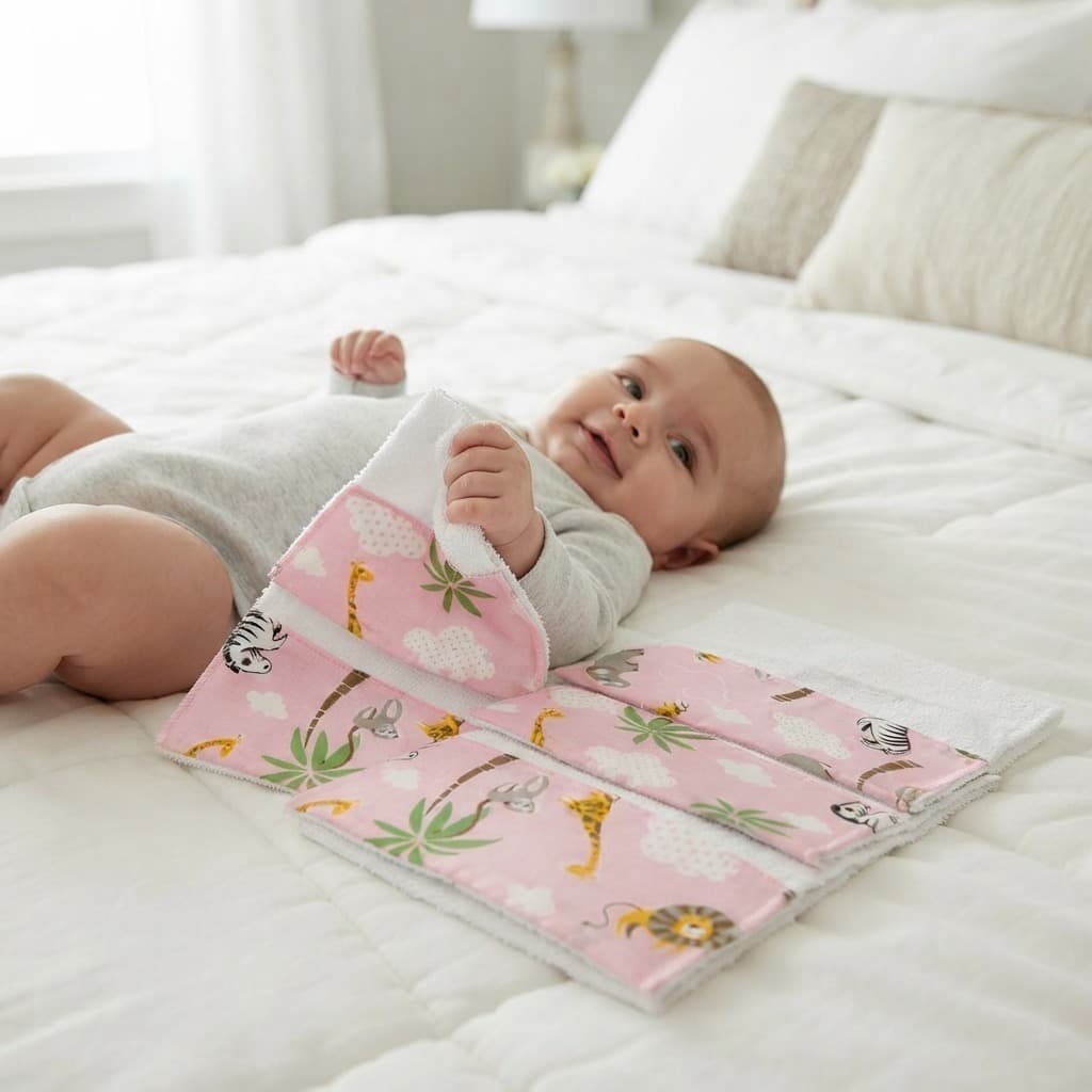 Kit 5 Paninho De Boca Menino Menina Várias Estampas 100% Algodão