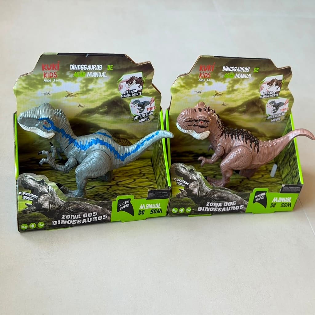 Dinossauro de Brinquedo Movimenta  Som Velociraptor ou T Rex