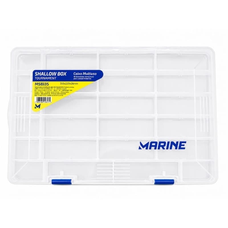 Caixa Multiuso Estojo Marine Sports Shallow Box - Divisórias Removíveis 355x220x26