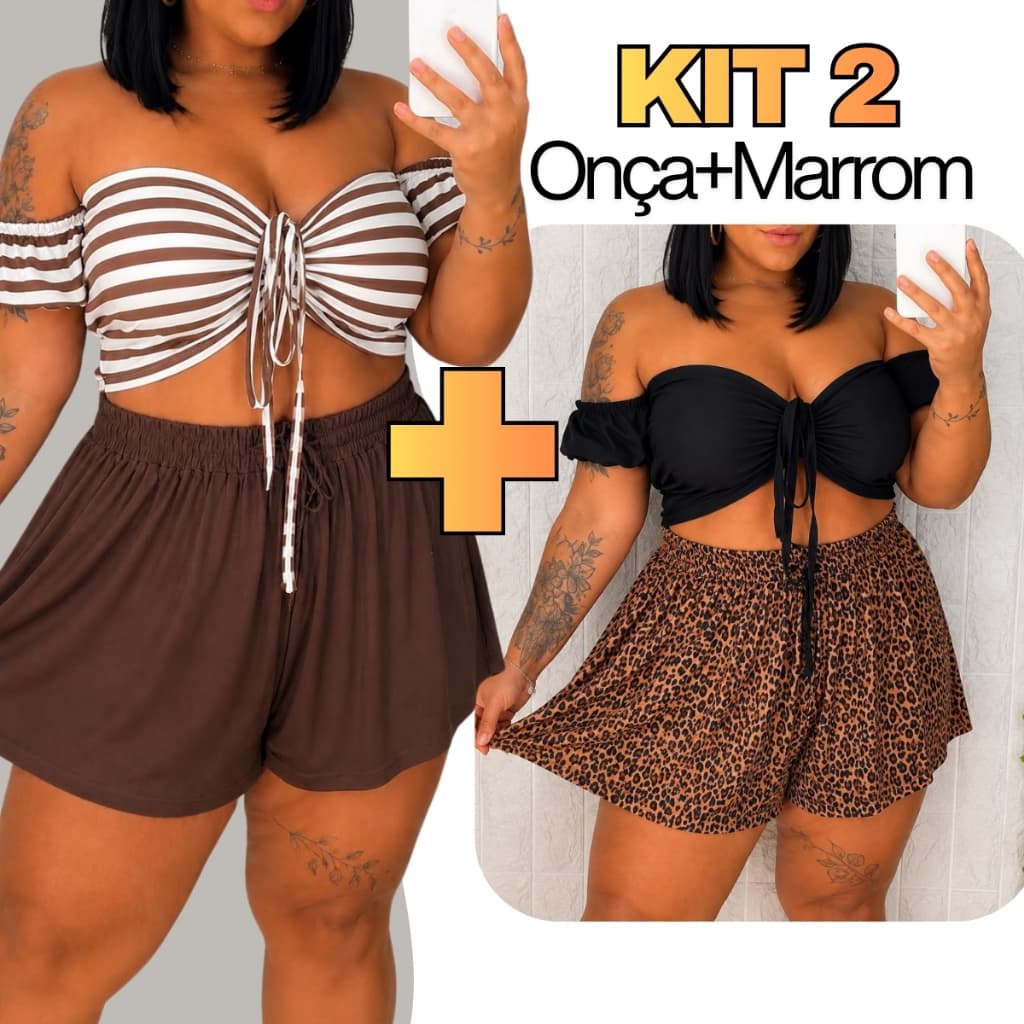 Kit 2 Shorts Midi Size Verão Leve Soltinho + 5 Cores