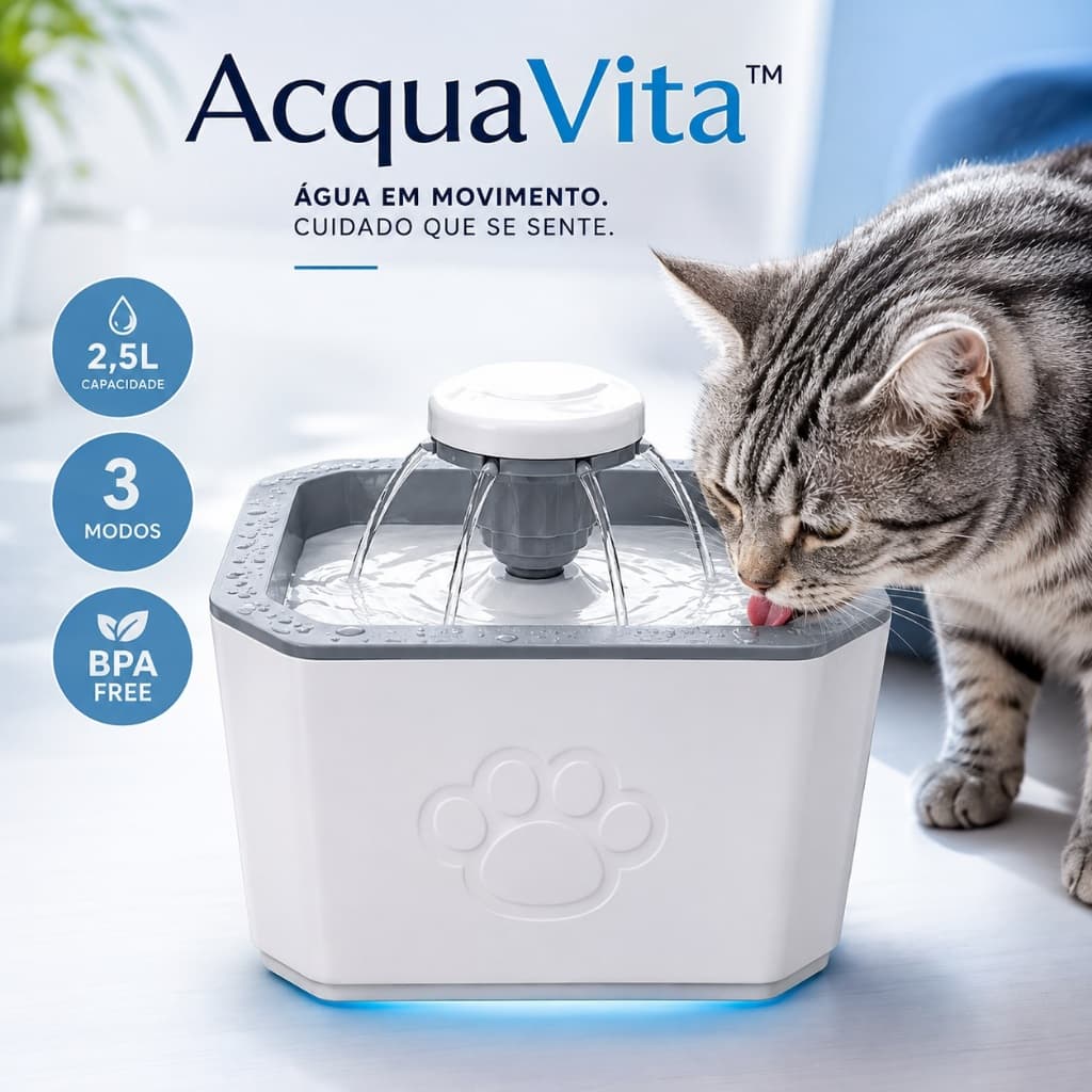 Fonte Bebedouro Automatica 3 Modos Dispensador Agua Pet 20cm