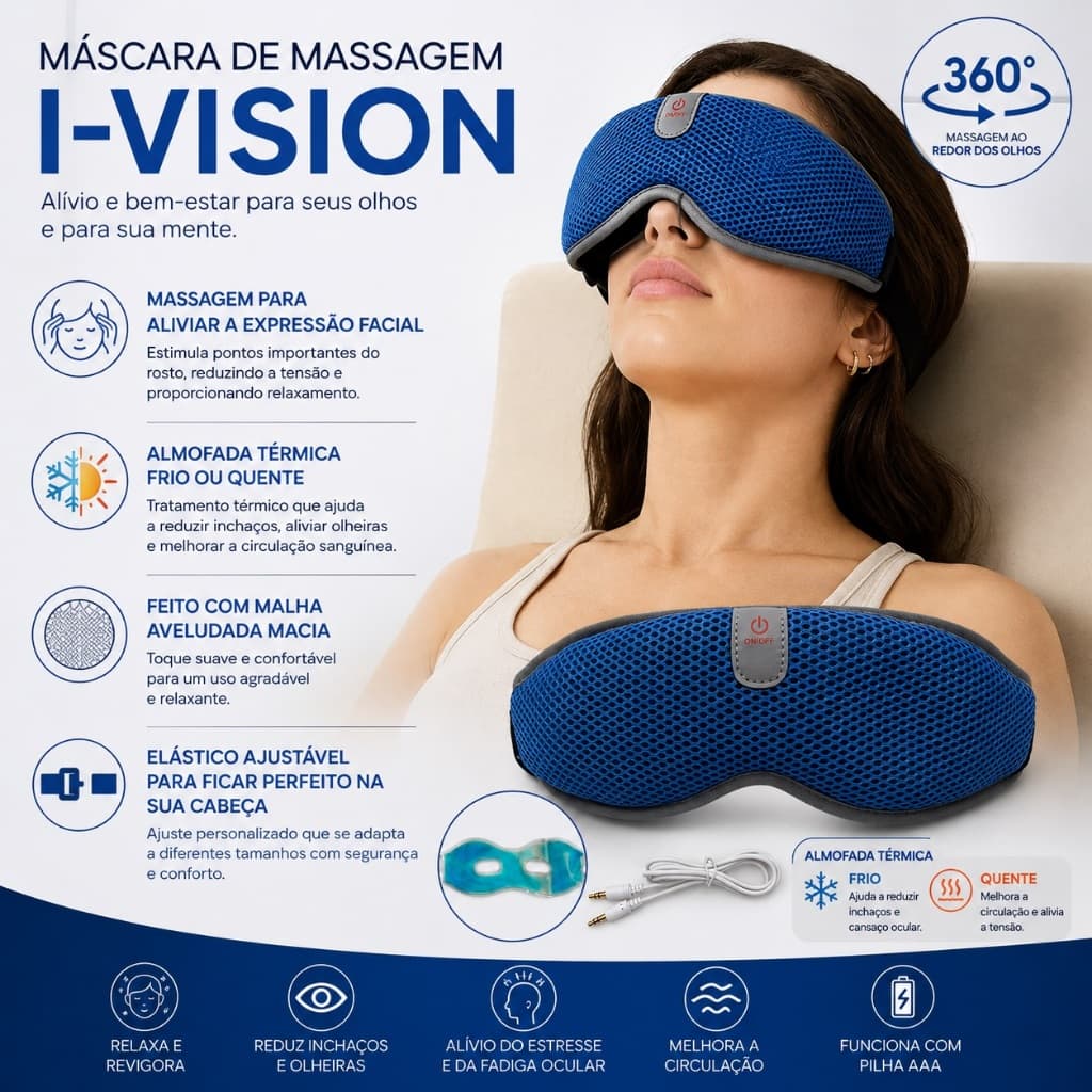 Óculos Massageador Máscara com Vibração para Ólhos