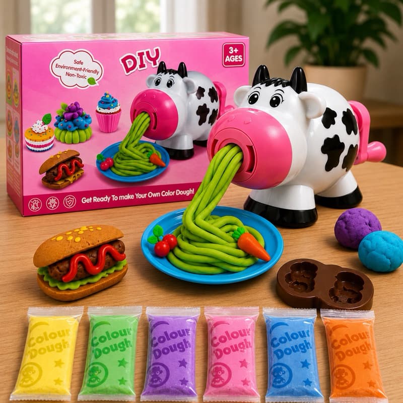 Kit Massinha de modelar Brinquedo com forminha divertidas e acessorios