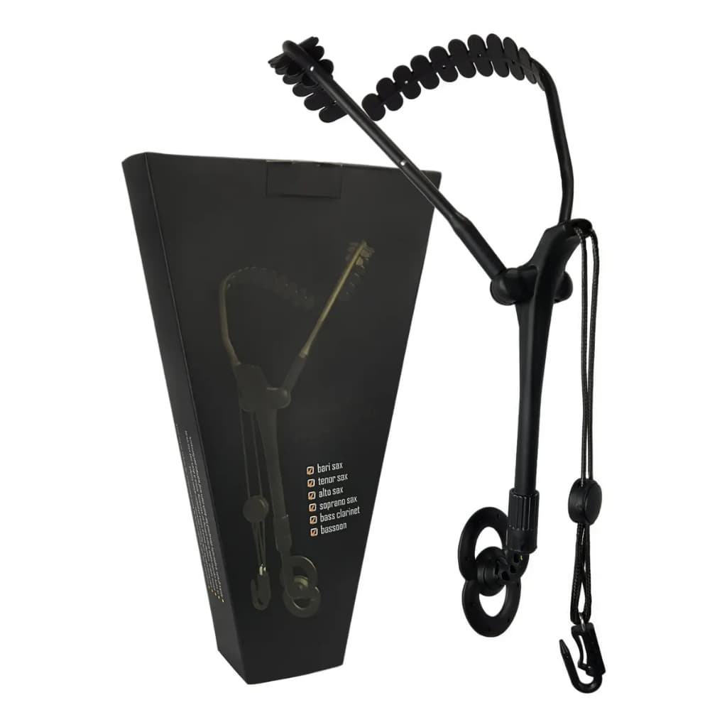 Correia Ergonômica Sax Alto Soprano Tenor Clarone Fagote Confortável Ajustável Cor Preto
