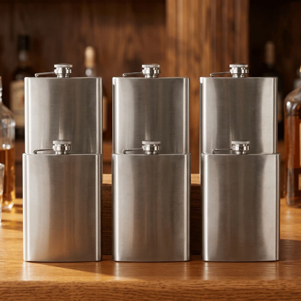 Kit 6 Cantil Porta Whisky Vodka Rum 7oz/207 ml Casamento Festas Presentes Despedidas