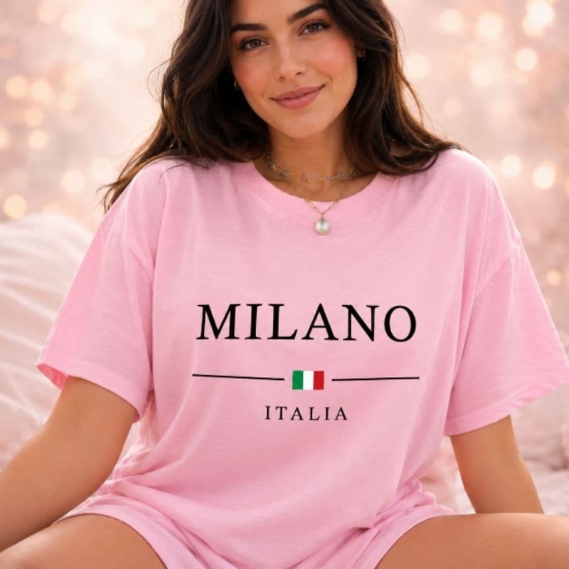 Camiseta Feminina 100% Algodão Estampa Milano Confortável Casual Dia a Dia do P ao GG Envio Imediato