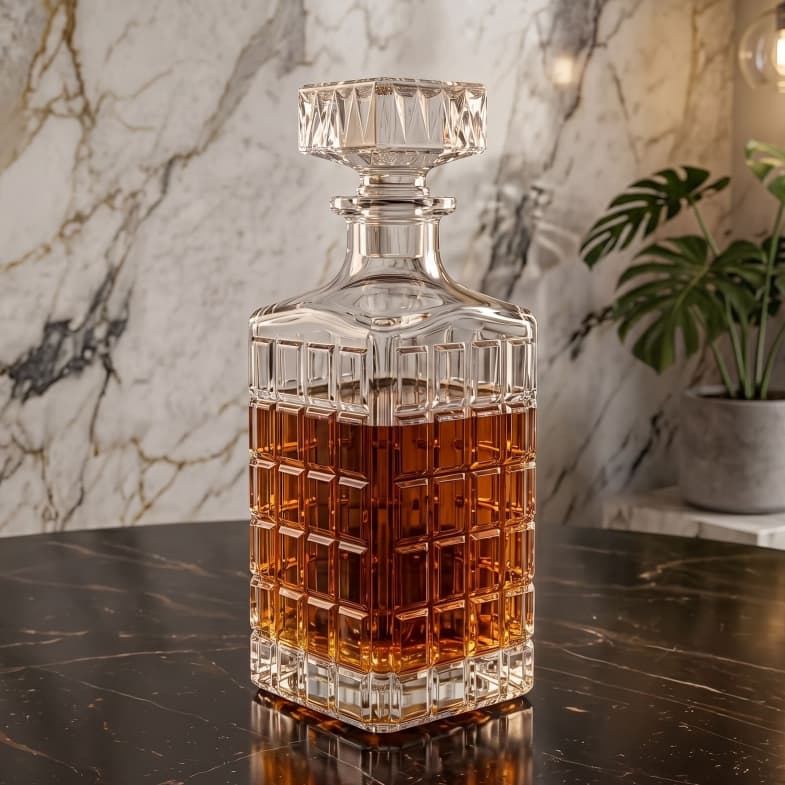 Garrafa de Vidro Cristal 1L para Whisky Licor  Elegante Premium Porta Bebidas Luxo ENVIO IMEDIATO