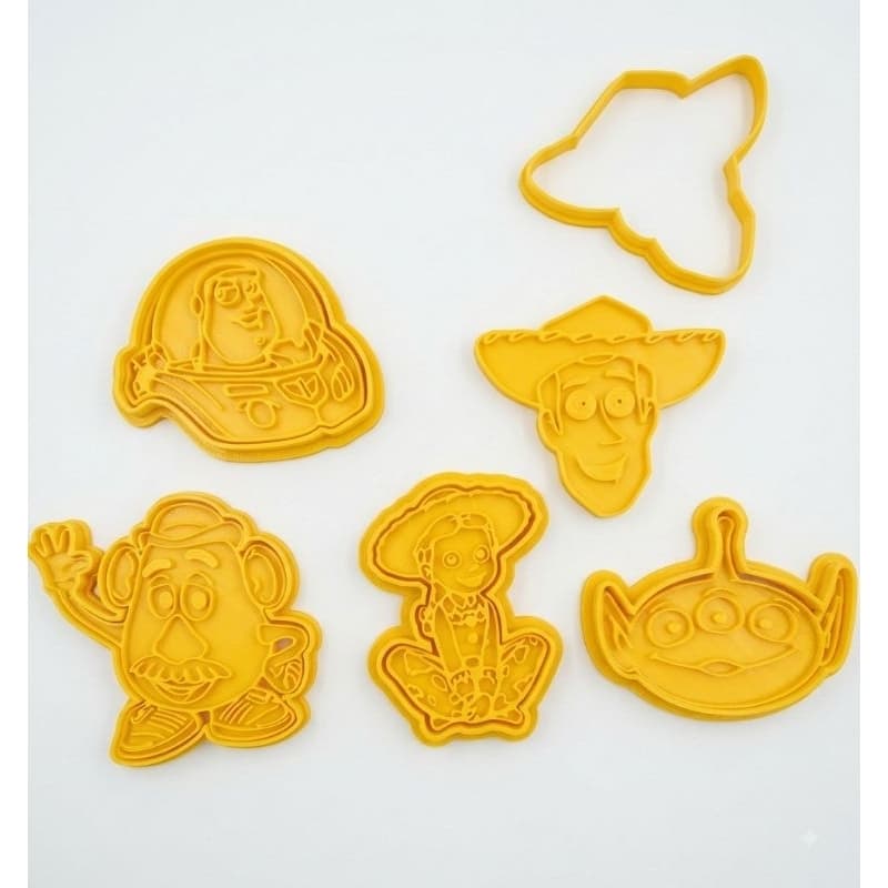 Kit Cortadores de Biscoito Infantil | Woody Buzz Jessie Sr. Cabeça de batata Aliens | Tema Toy Story