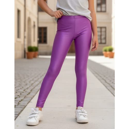 Calça Legging Infantil Cirre FUCSIA ROXA Brilhosa Premium Blogueirinha CCKIDS