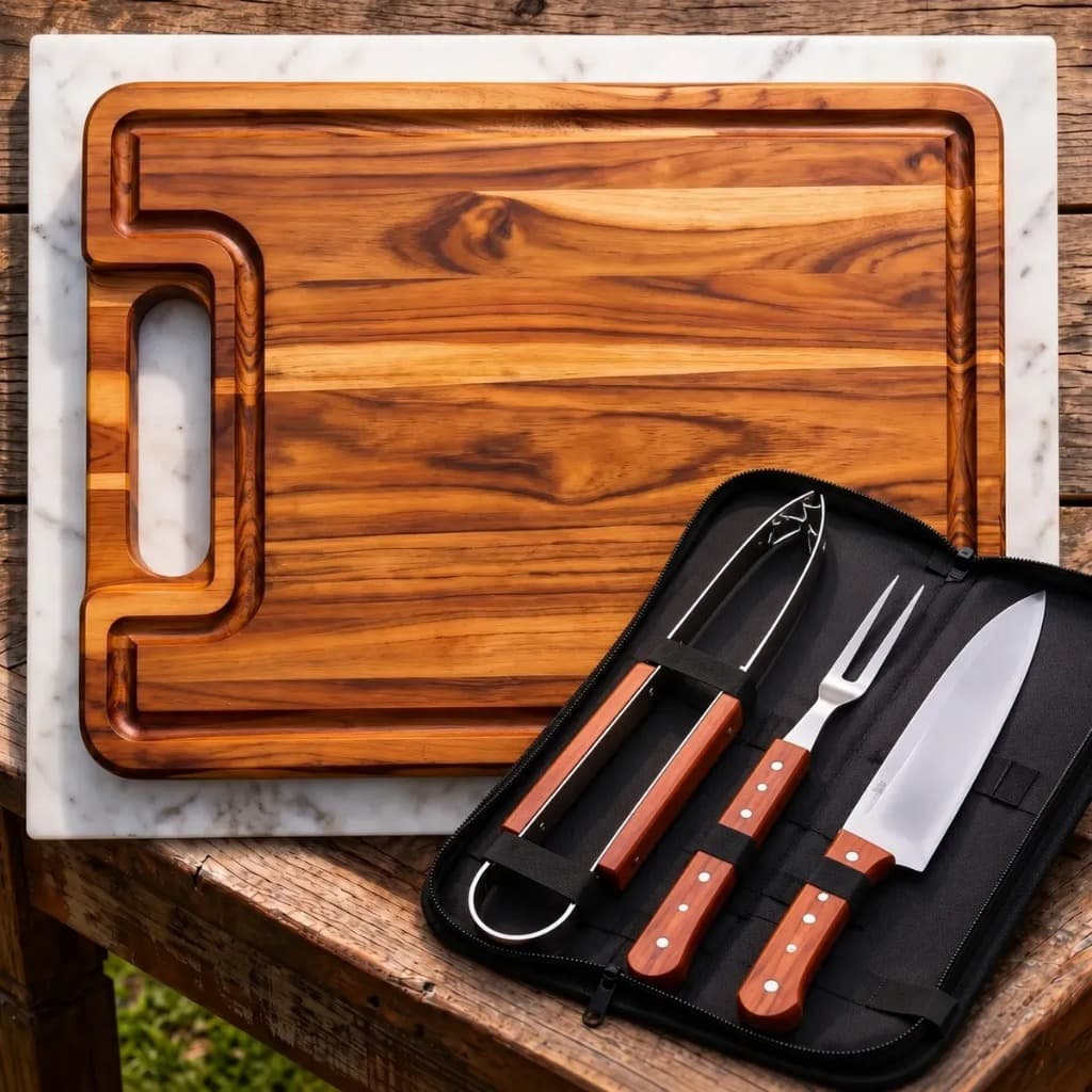 Tabua de Madeira Premium Personalizada Completo Tabua  Garfo Faca Pegador