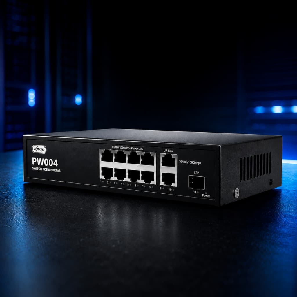 Switch Poe 8 Portas Gigabit +2 Uplink +sfp Knup Pw004