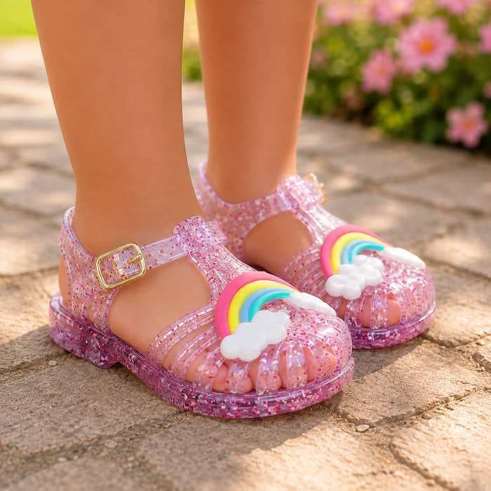 Sandália Menina Feminina Mocinha Princesa Confortável Resistente Antiderrapante Bebe Juvenil Nuvenzinha do céu