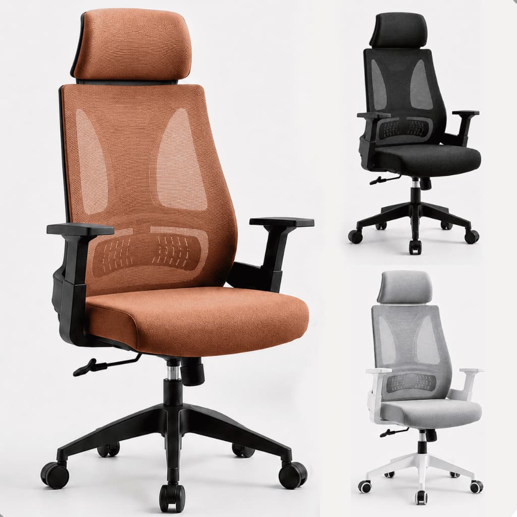 Cadeira de Escritório Giratória Home Office Ergonômica Presidente Com Reclinação NR17 Bologna