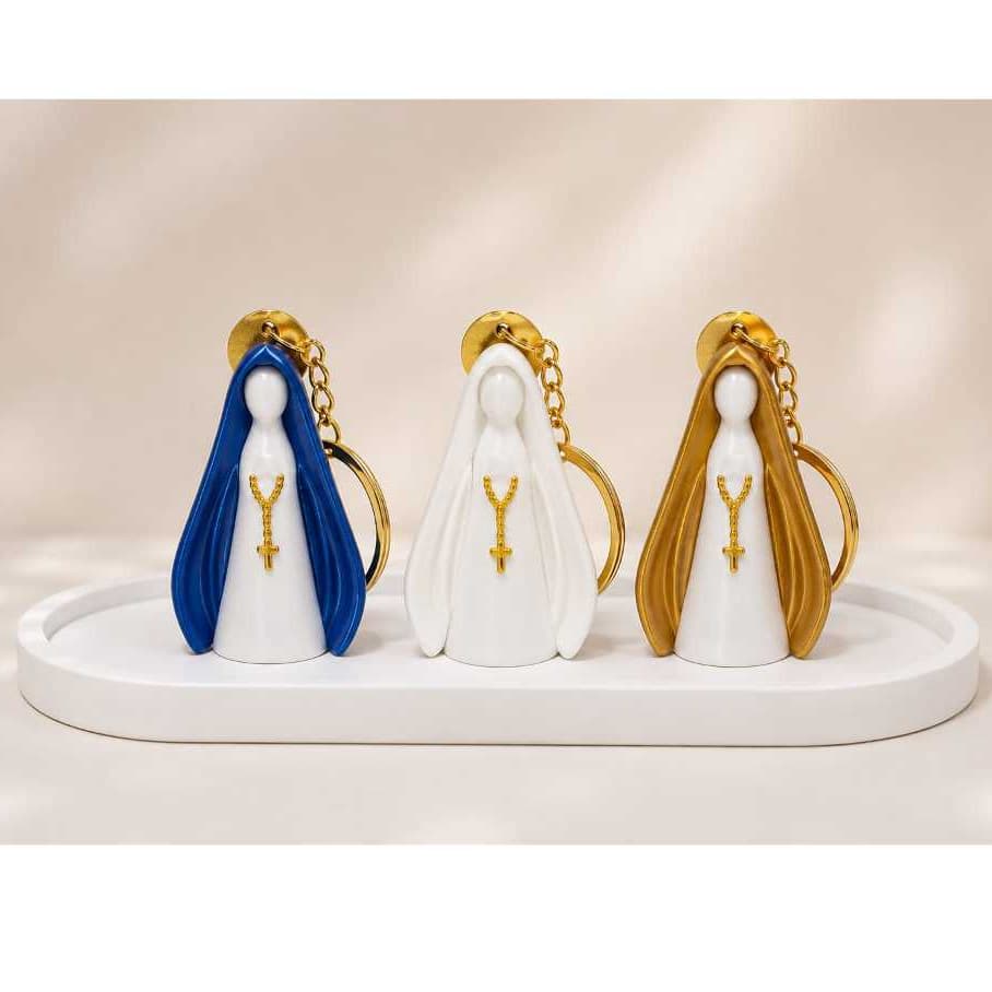 Kit Lembrancinha Religiosa Nossa Senhora Chaveiro 3D para Batizado Primeira Comunhão