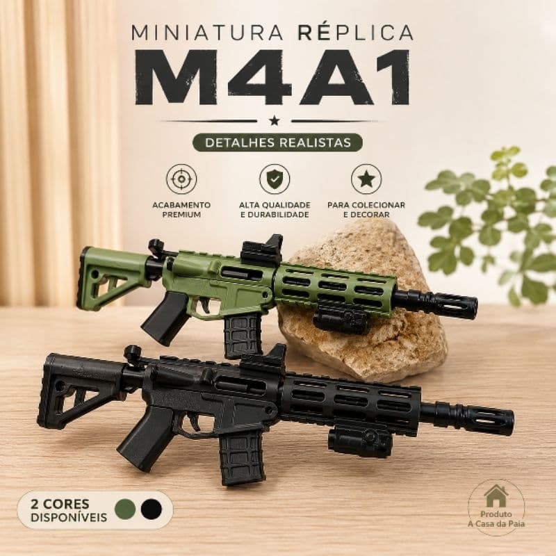 AR15 M4A1 FUZIL Metralhadora | enfeite de mesa 22cm | desmontável | decoração tática