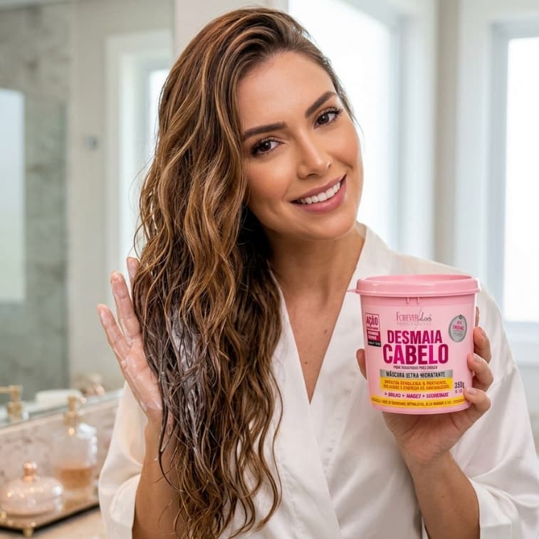 Desmaia Cabelo Mascara Ultra Hidratante Profissional 350g Maciez Briho e Sedosidade Anti Frizz