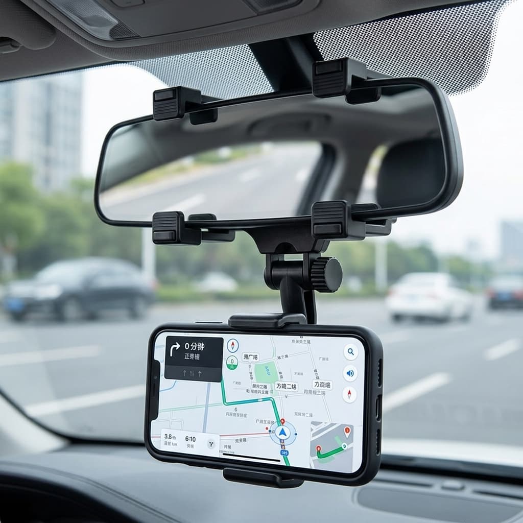 Suporte de Celular Para Retrovisor 270º Ajustável e Firme - Suporte Veicular