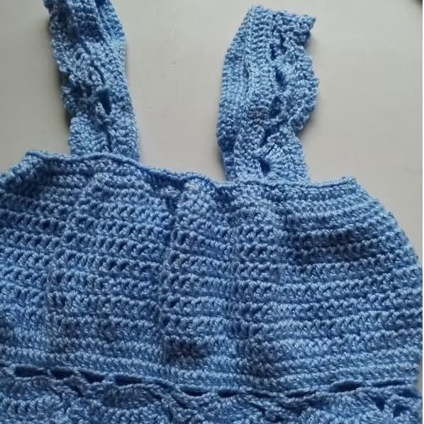Top Infantil de Crochê Bebê 0 a 9 Meses | Blusinha Artesanal com Alças e Babado