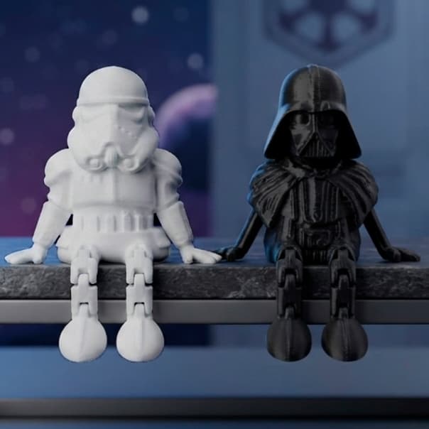 Kit Bonecos Star Wars Sentado Pernas Articuladas Decoração Darth Vader Stormtrooper Presente Decorativo