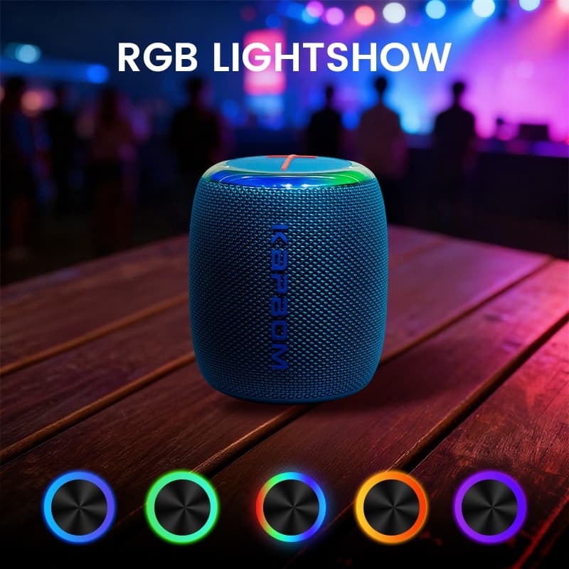 Caixa de som Bluetooth 5.1 50W RGB à prova d'água portátil TWS