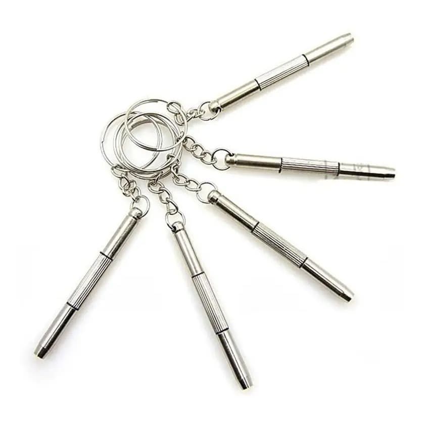 Kit 5 Chaveiros Mini Chave De Fenda E Phillips 3 Em 1 Portátil Ferramenta Multifuncional