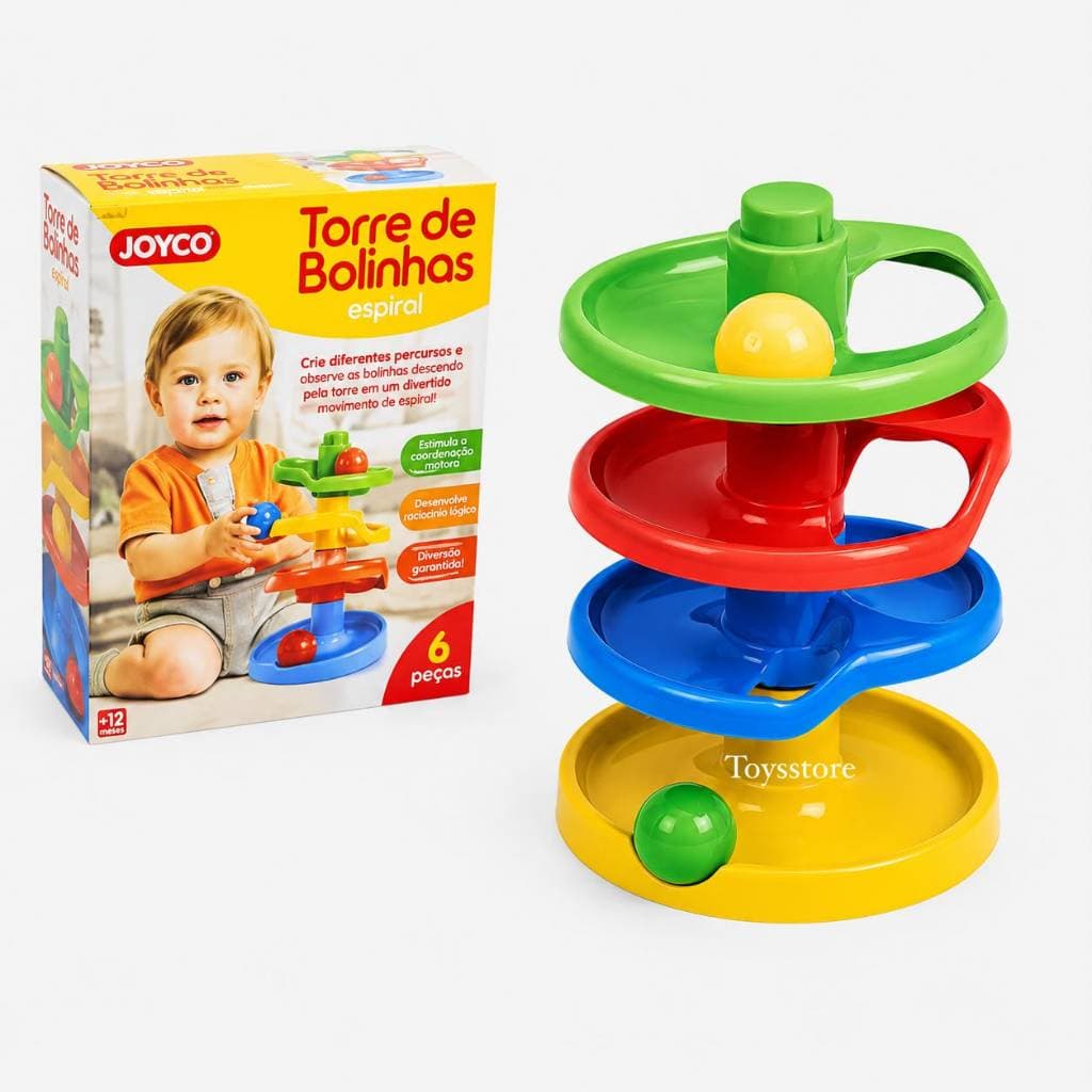 Brinquedo Educativo infantil Torre Espiral De Bolinhas Coloridas Didático Brinquedo infantil