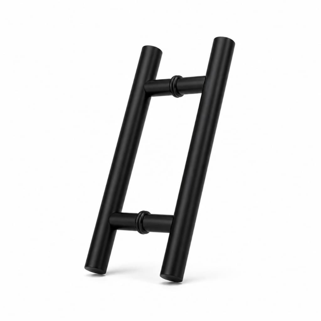 Puxador Porta Pivotante Vidro Alumínio Portão Social Garagem Madeira Aço Inox 304 45cm Preto Fosco