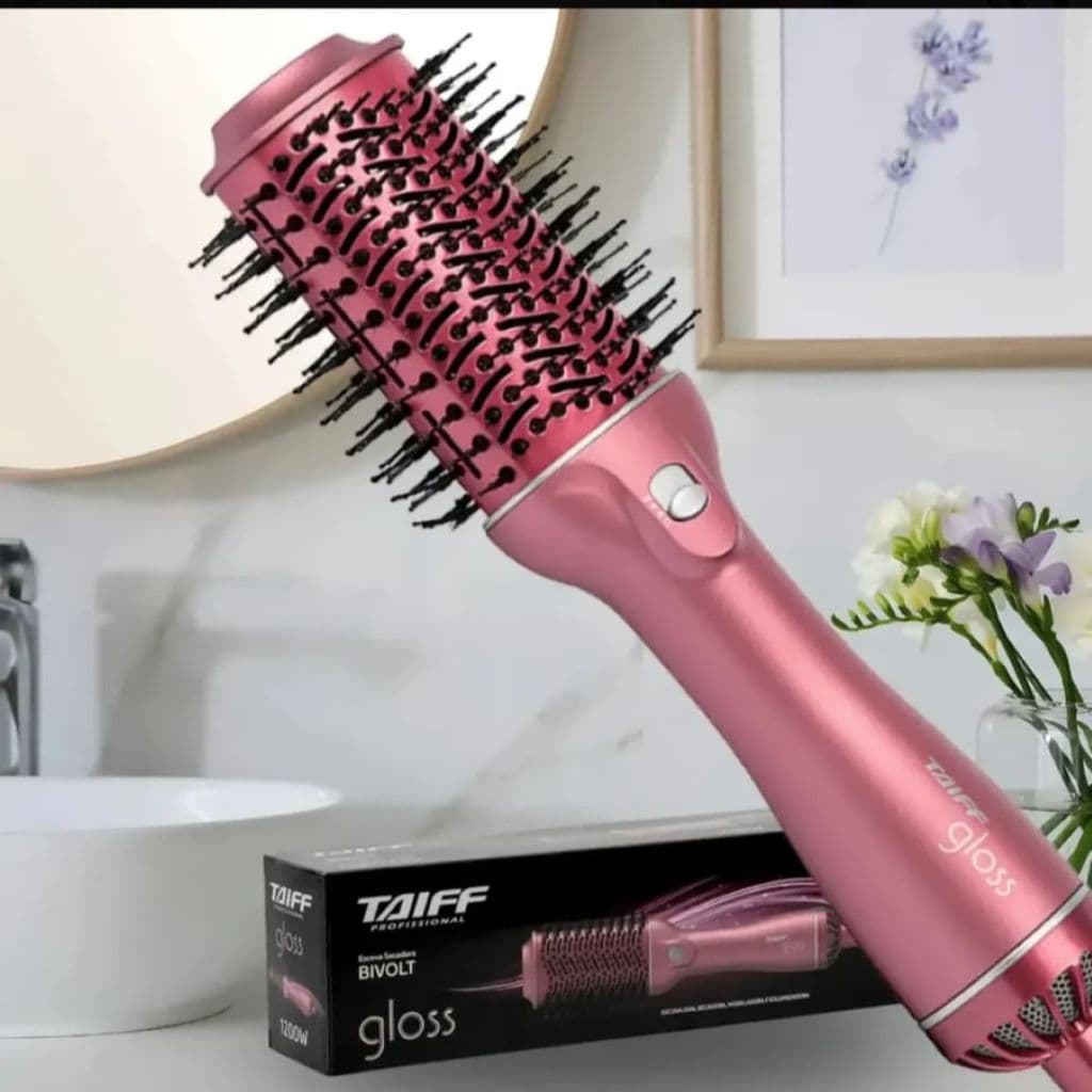 Escova Secadora Taiff Gloss 1200W - Tecnologia Íon Negativo, Bivolt, Design Oval