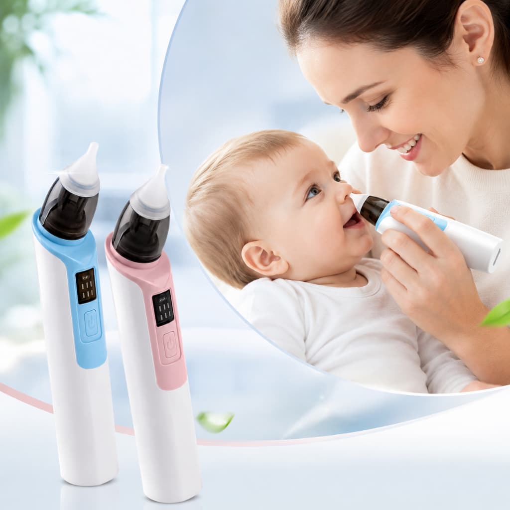 Aspirador Nasal Bebê Infantil 6 Níveis Sucção Ajustável Recarregável Usb Silicone Limpa Secreção Silencioso