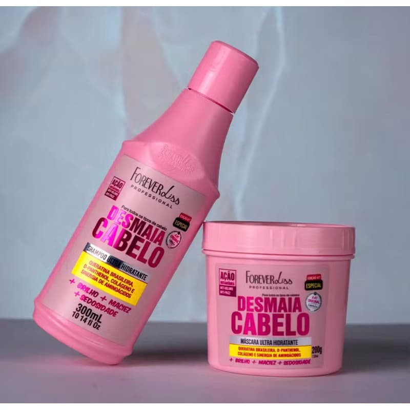 Kit Desmaia Cabelo Completo Forever Liss Shampoo 300ml + Máscara 200g