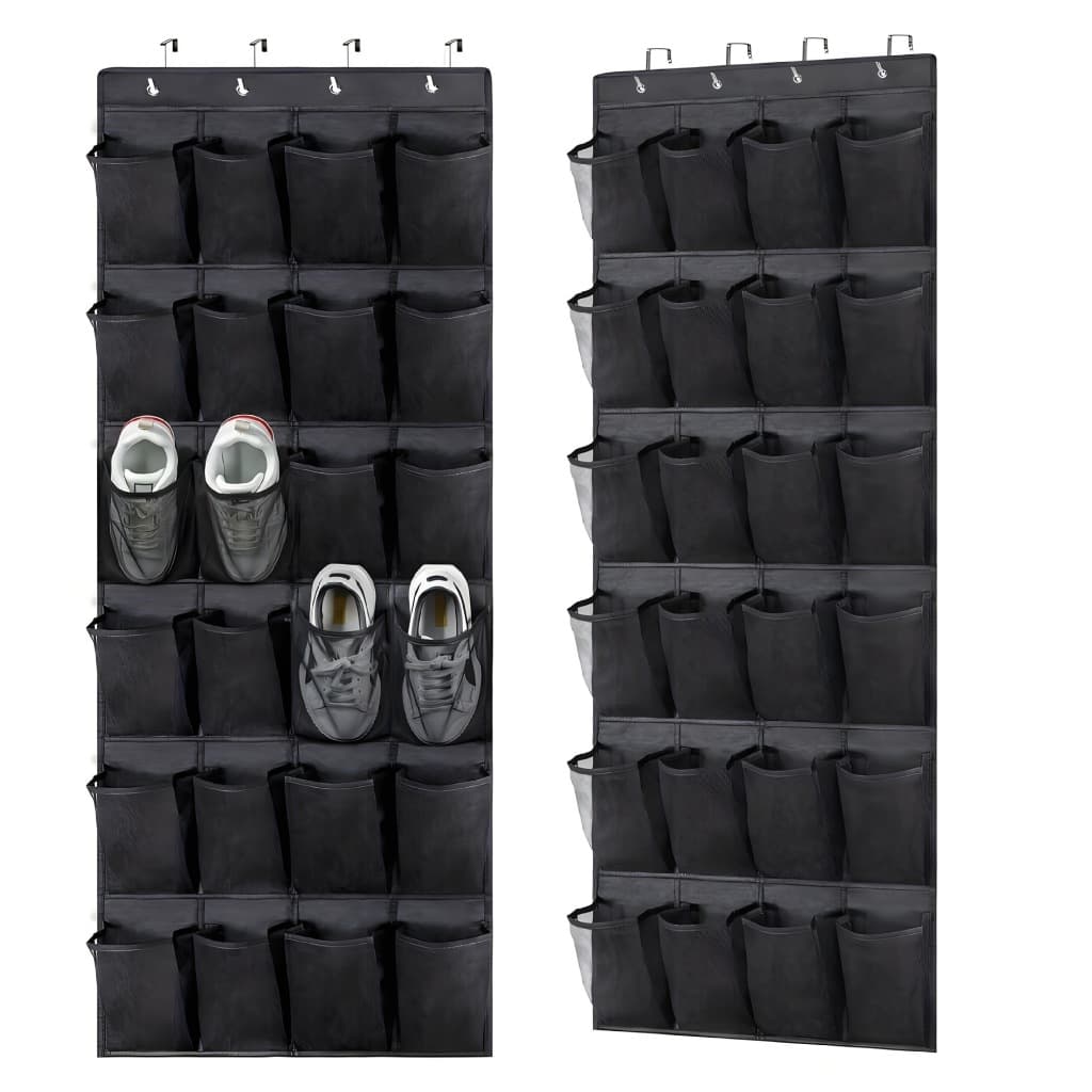 24 Bolsos Organizador de Sapatos para Porta Pendurável Sapateira Vertical Grande Capacidade para Armário